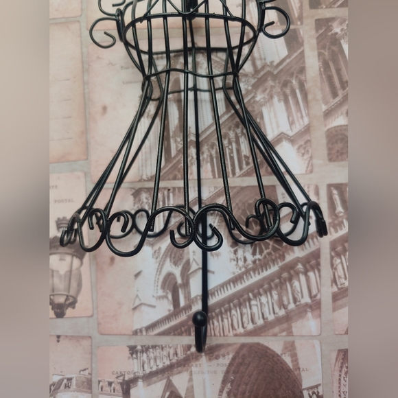 RARE Vintage 90s Fashion Dress Black Metal Hook Hanger Wall Decor Art - Picture 7 of 11
